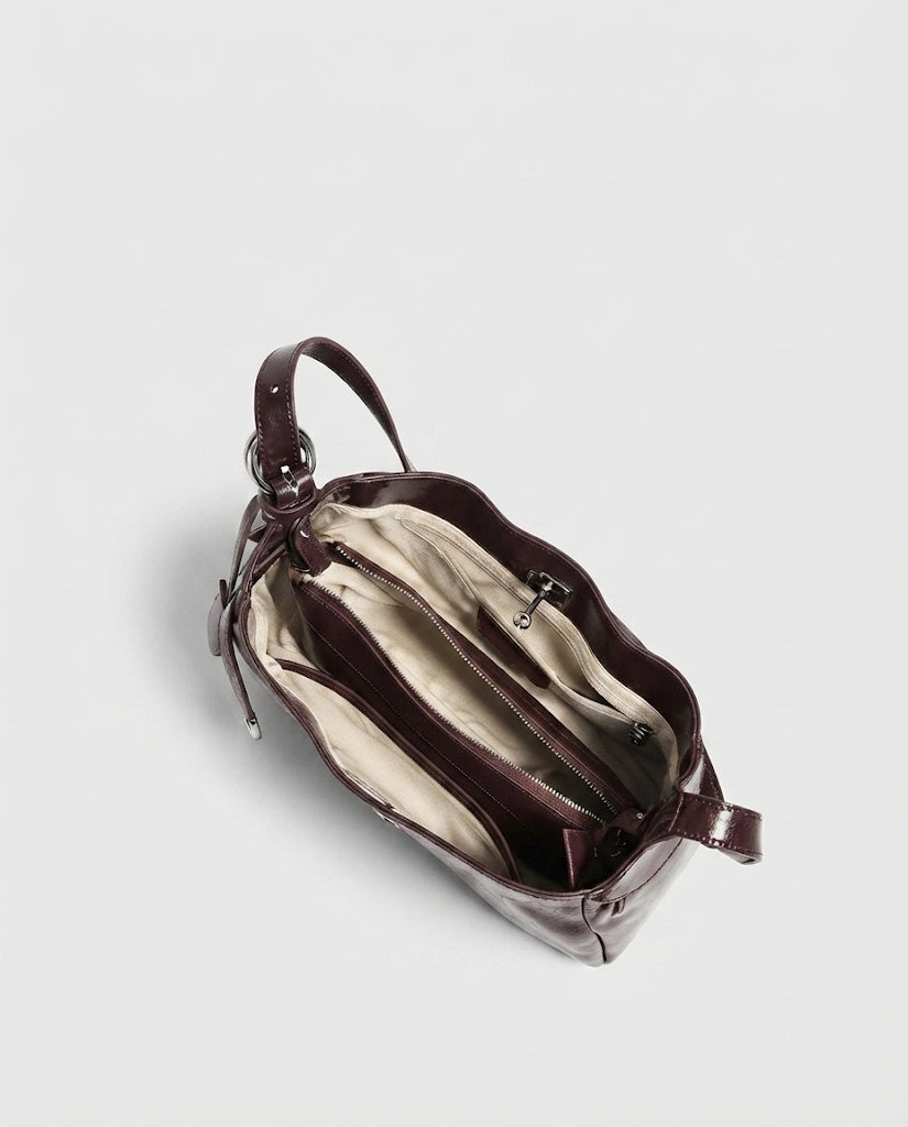 Maison Loria The Ariane Shoulder Bag in Burgundy