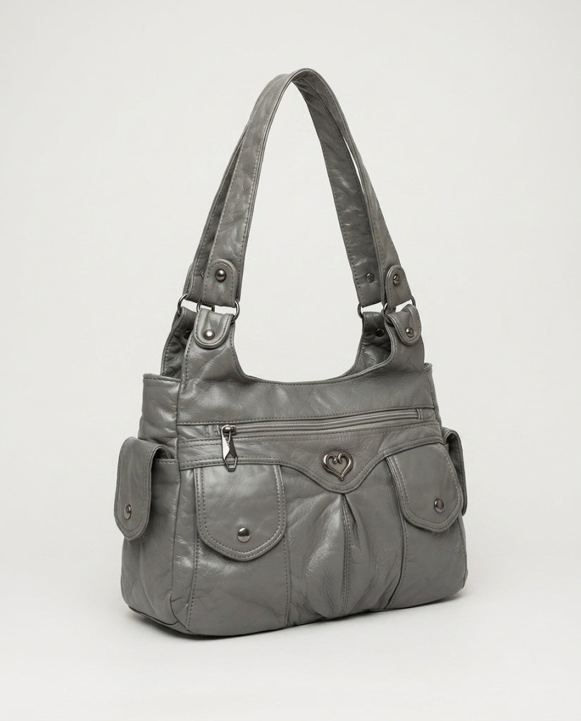 Maison Loria The Sabine Shoulder Bag in Gray