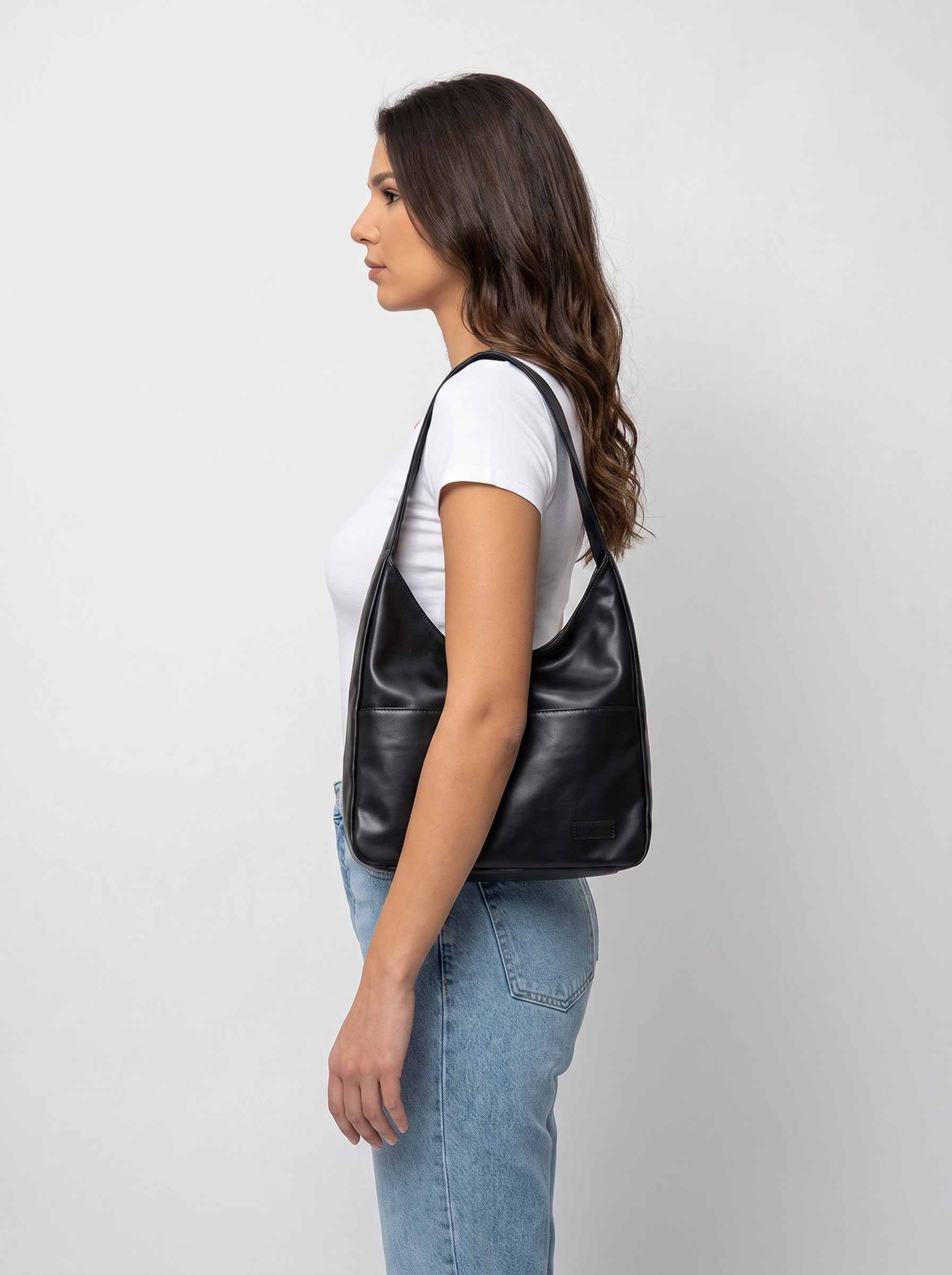 all-groups - The Honorine Hobo, worn on the shoulder, side profile