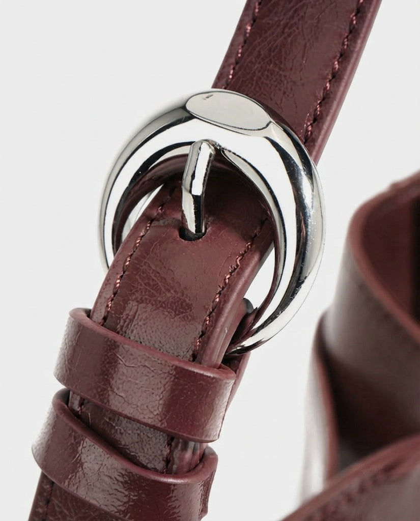 Maison Loria The Ariane Shoulder Bag in Burgundy