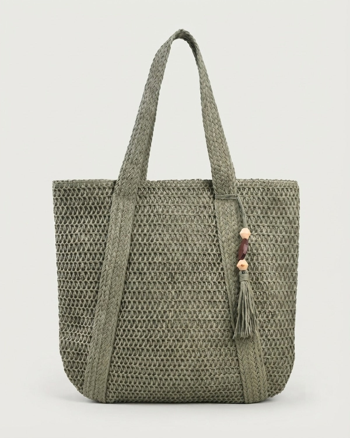 Maison Loria The Ninon Straw Tote in Olive Green