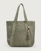 Maison Loria The Ninon Straw Tote in Olive Green
