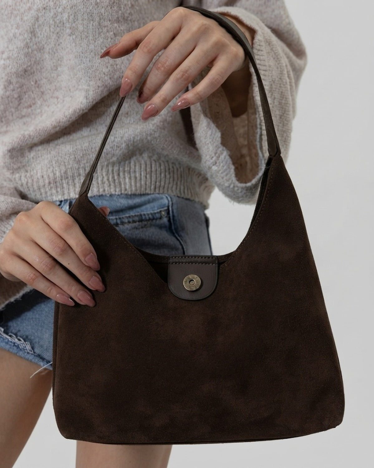 Maison Loria The Théodora Hobo in Chocolate